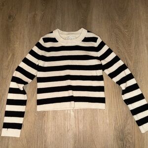 Zara Monochrome Striped Knit Top
